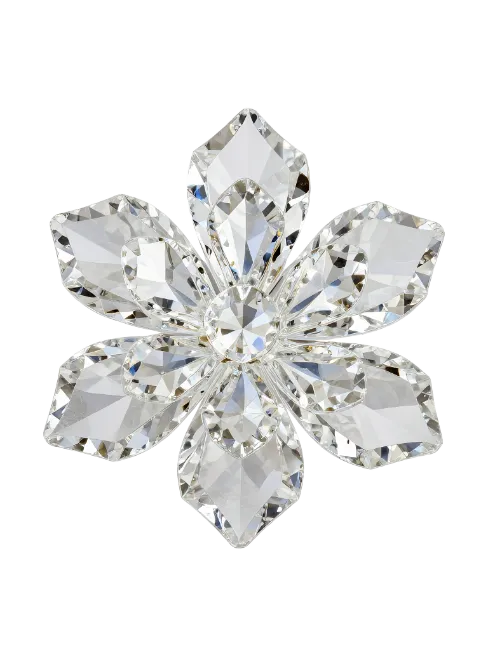 Sparkling Crystal Flower Shaped Brooch