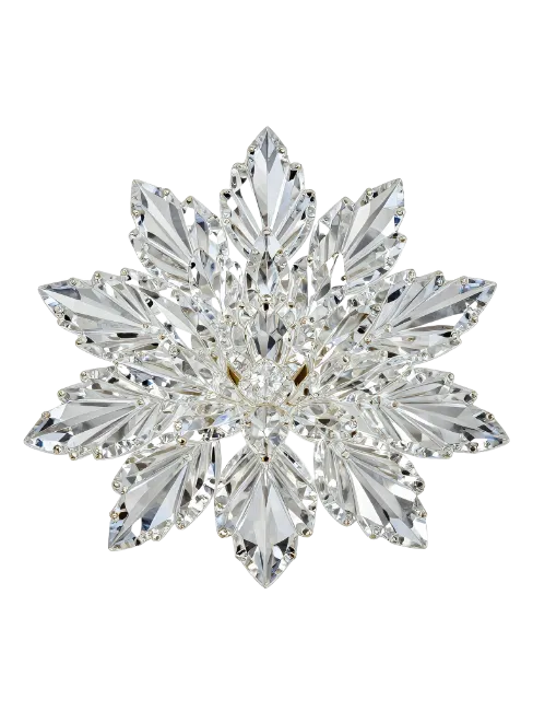 Sparkling Crystal Star Flower Brooch