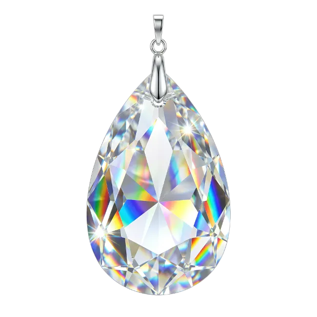 Sparkling Diamond Crystal Pendant Necklace