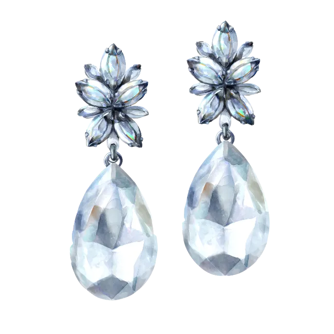 Sparkling Diamond Drop Earrings