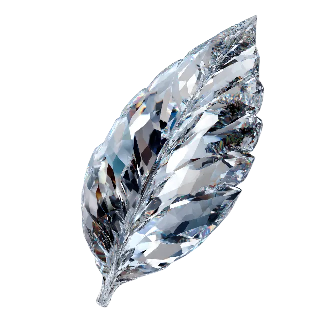 Sparkling Diamond Leaf Sculpture