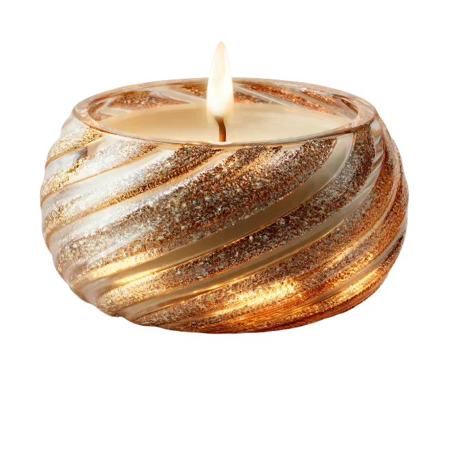 Sparkling Gold Candle in Glass Jar
