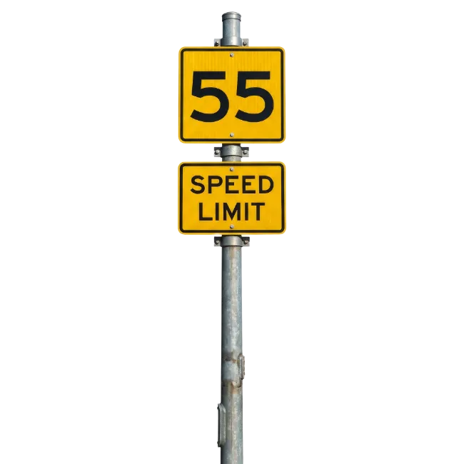 Speed Limit 55 Road Sign