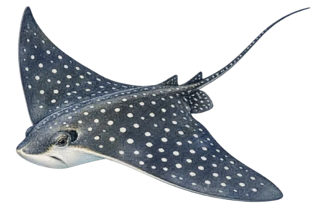 Spotted Eagle Ray Illustration