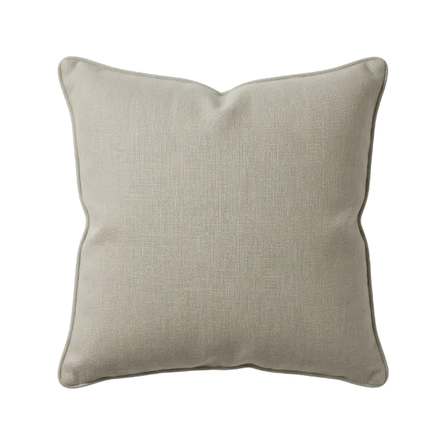 Square beige throw pillow mockup