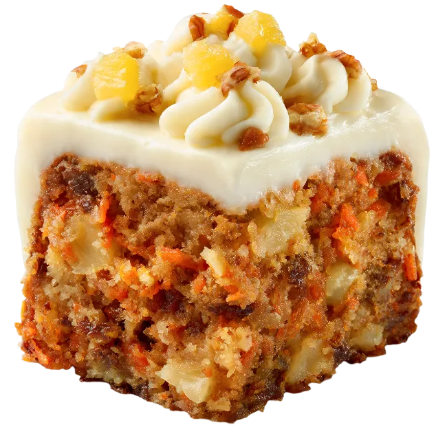 Square Carrot Cake Slice with Cream Cheese Frosting