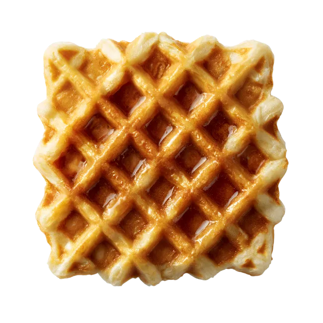 Square Waffle Drizzled With Syrup