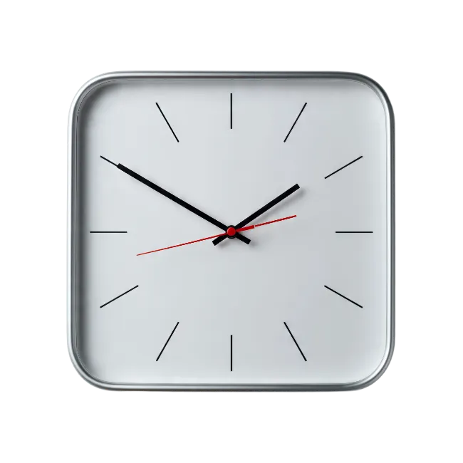 Square Wall Clock with Metal Frame