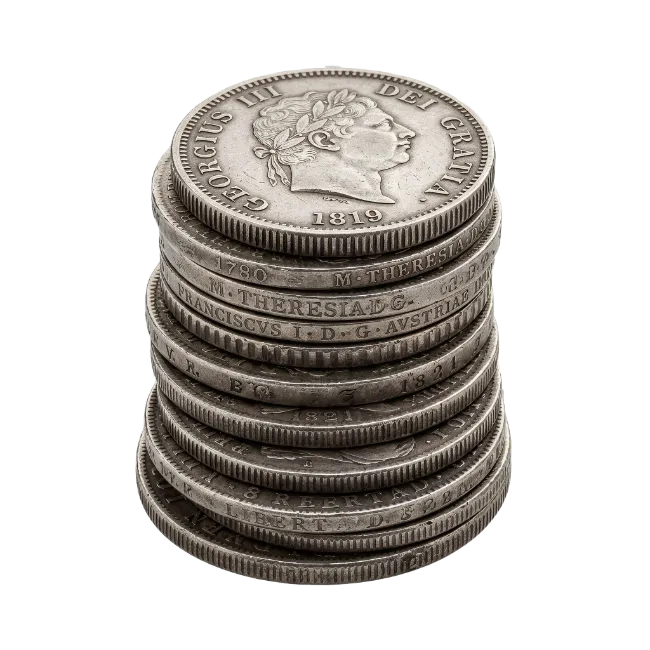 Stack of Antique Silver Coins