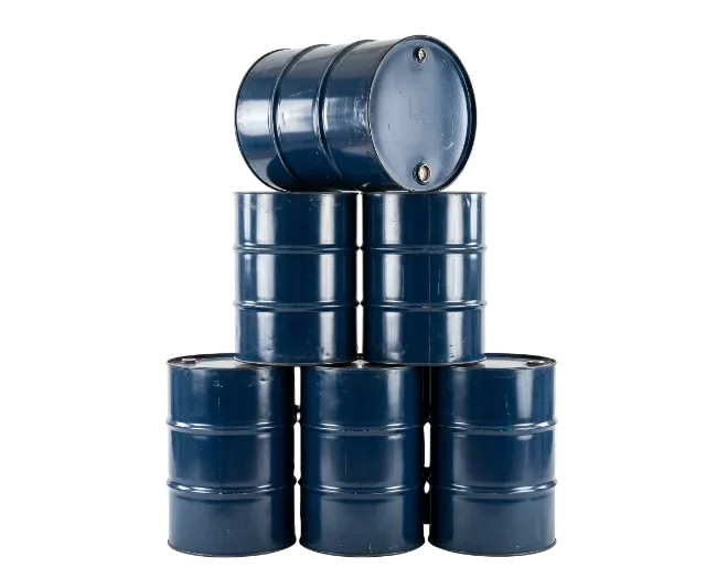 Stack of Blue Metal Oil Drums