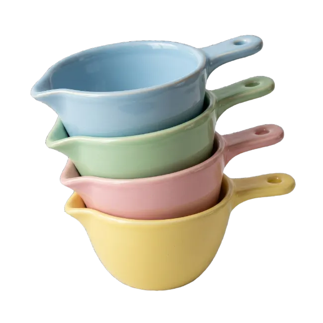Stack of Ceramic Measuring Cups