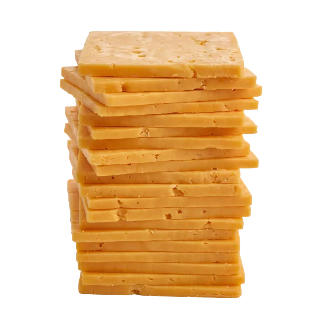 Stack of Cheddar Cheese Slices