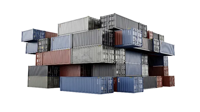 Stack of Colorful Cargo Shipping Containers