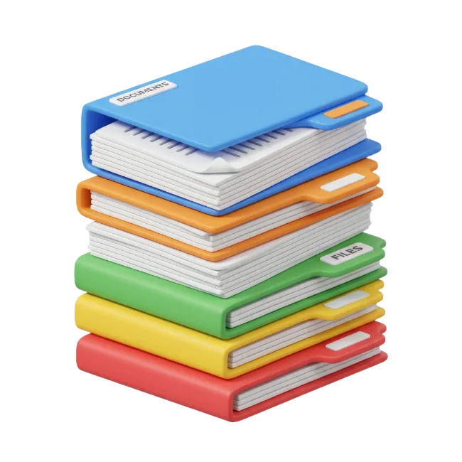Stack of Colorful Document Folders