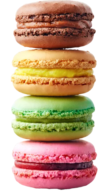 Stack of Colorful French Macarons