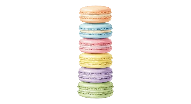 Stack of Colorful French Macarons