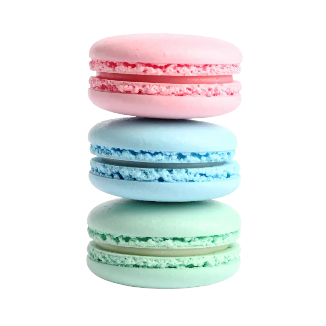 Stack of Colorful French Macarons