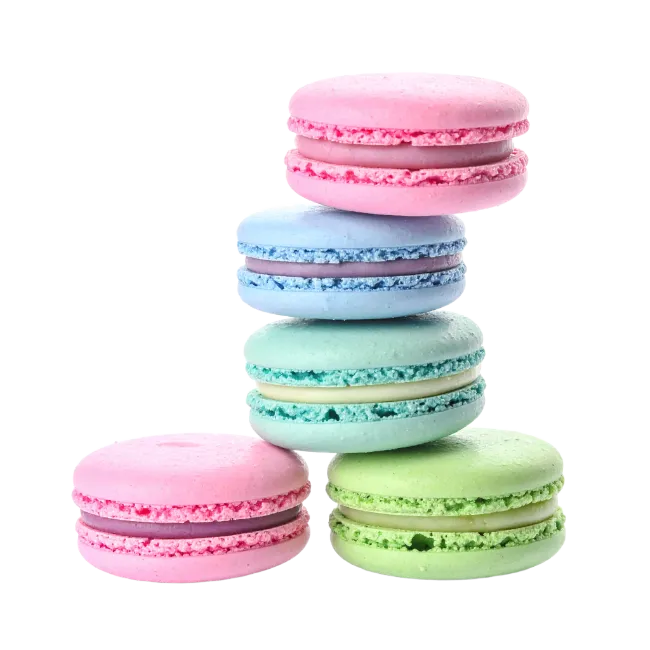 Stack of Colorful French Macarons
