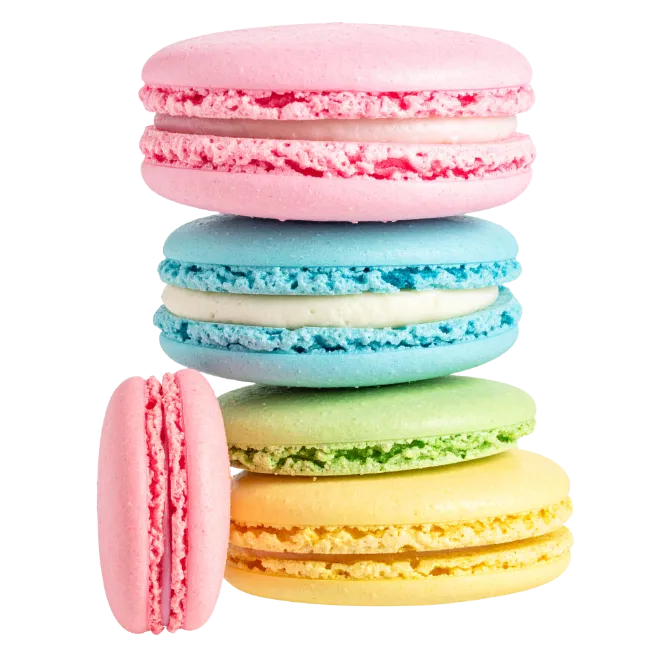 Stack of Colorful French Macarons