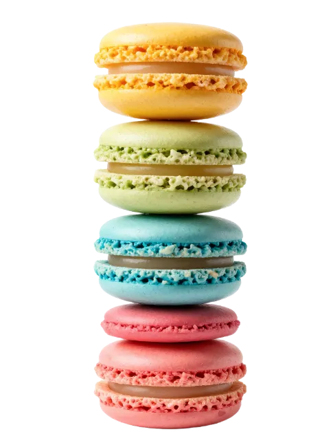 Stack of Colorful French Macarons