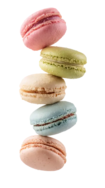 Stack of Colorful French Macarons