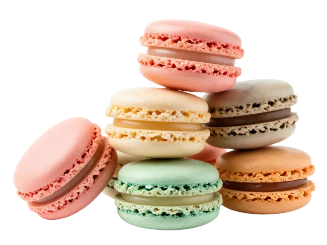 Stack of Colorful French Macarons