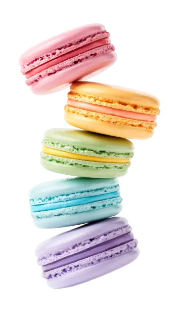 Stack of Colorful French Macarons