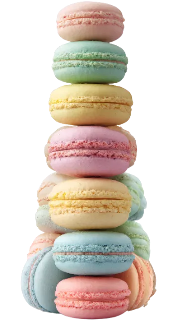 Stack of colorful french macarons