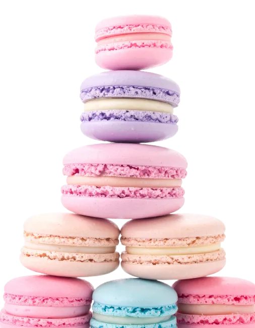 Stack of Colorful French Macarons