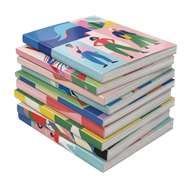 Stack of Colorful Illustrated Books