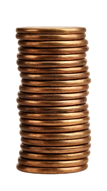 Stack of copper coins