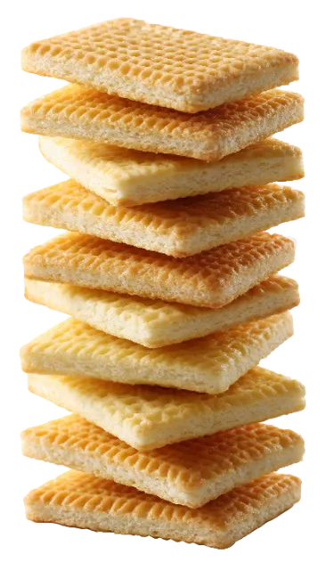 Stack of Crispy Golden Waffle Cookies