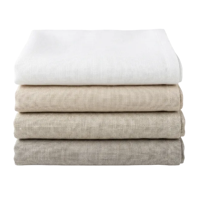 Stack of folded linen cloths