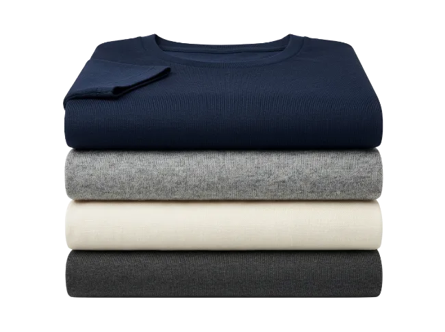 Stack of Folded T-Shirts in Neutral Colors