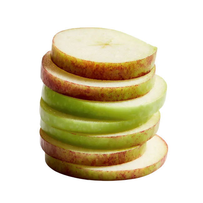Stack of fresh apple slices