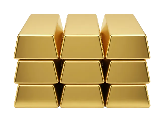 Stack of gold bullion bars