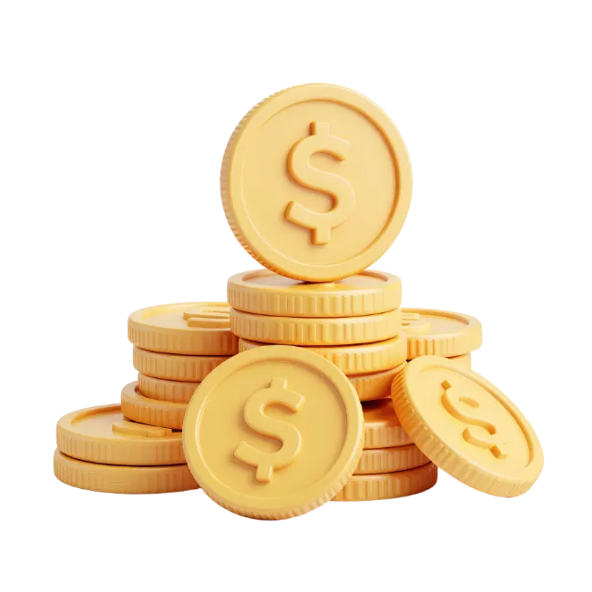 Stack of Gold Dollar Coins