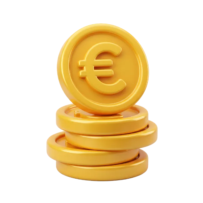 Stack of Gold Euro Coins