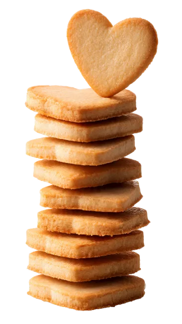 Stack of Heart Shaped Cookies