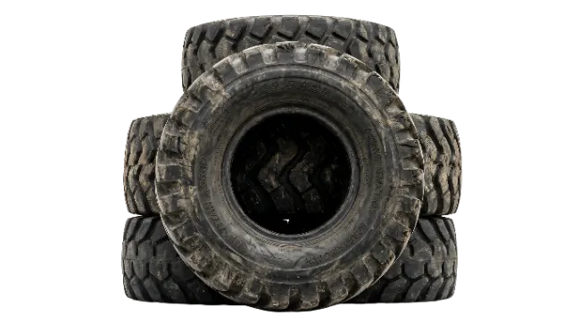 Stack of Heavy Duty Off-Road Tires