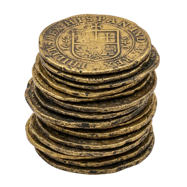 Stack of Old Gold Coins