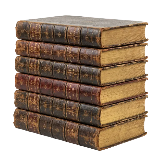 Stack of Old Leather Bound Books