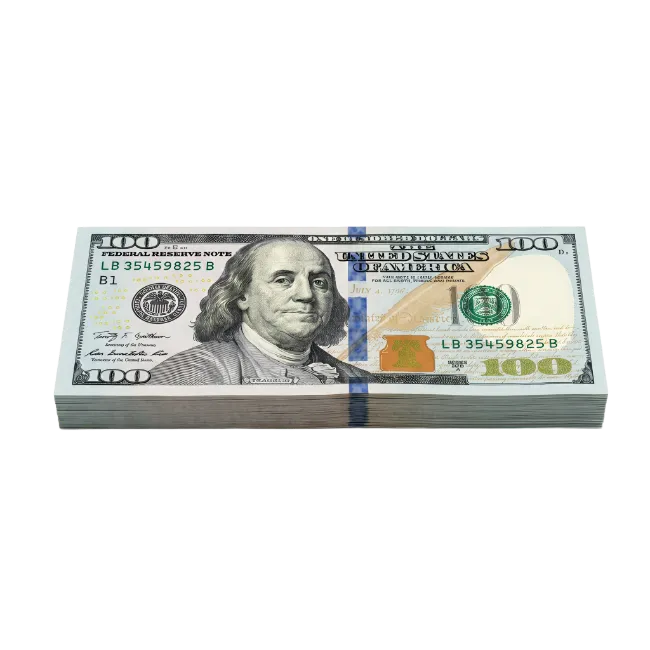 Stack of One Hundred Dollar Bills