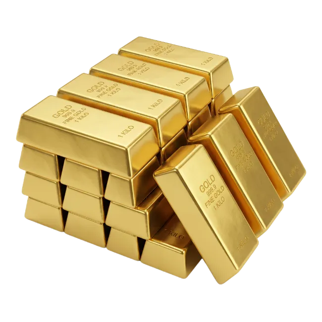 Stack of One Kilogram Gold Bars