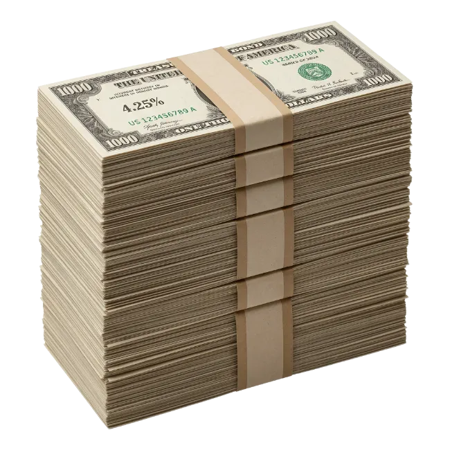 Stack of One Thousand Dollar Bills