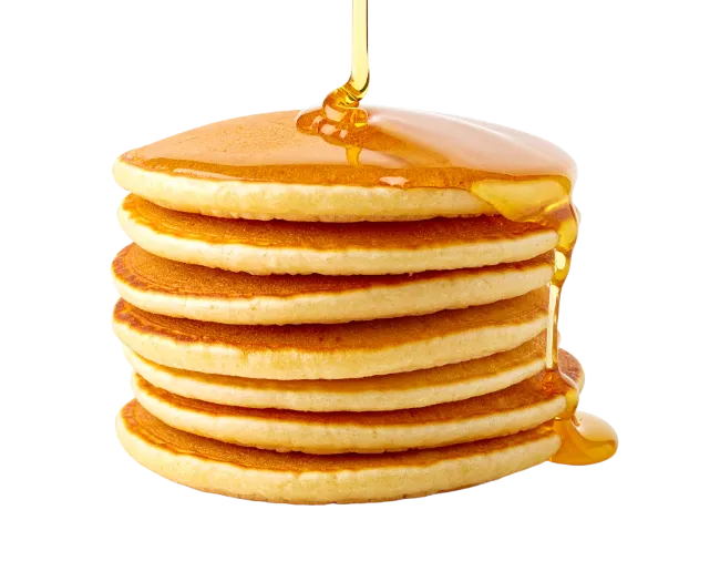 Stack of Pancakes with Dripping Honey