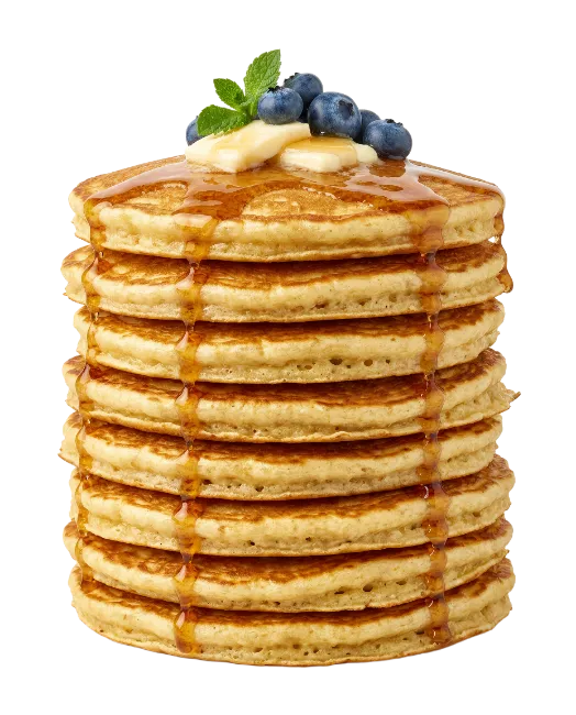 Stack of Pancakes with Syrup and Blueberries