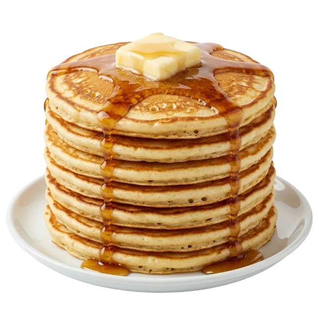 Stack of Pancakes with Syrup and Butter
