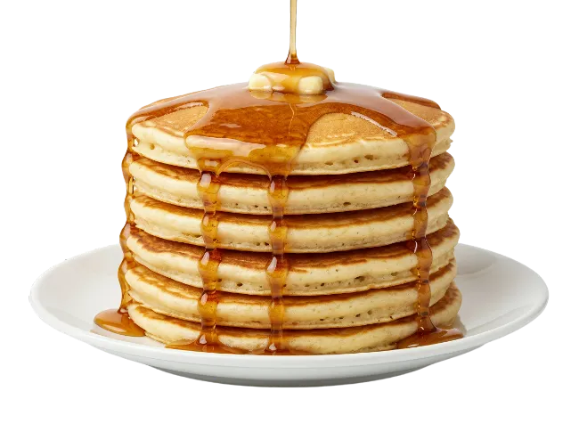 Stack of Pancakes with Syrup and Butter