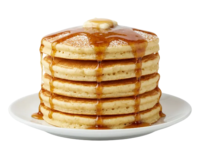 Stack of Pancakes with Syrup and Butter